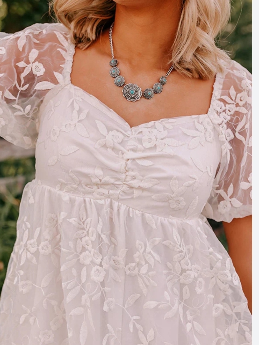 Impressions White Embroidered Mini Dress